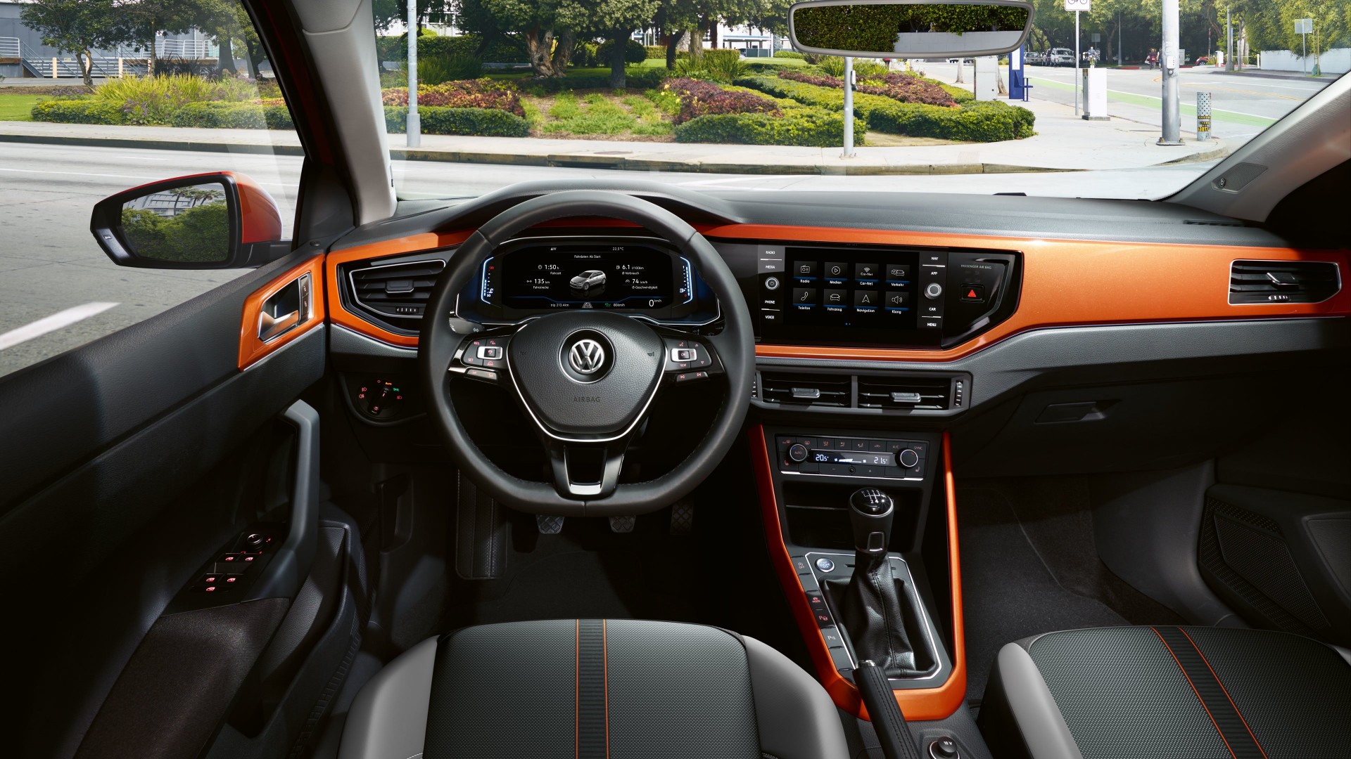 energetic orange polo